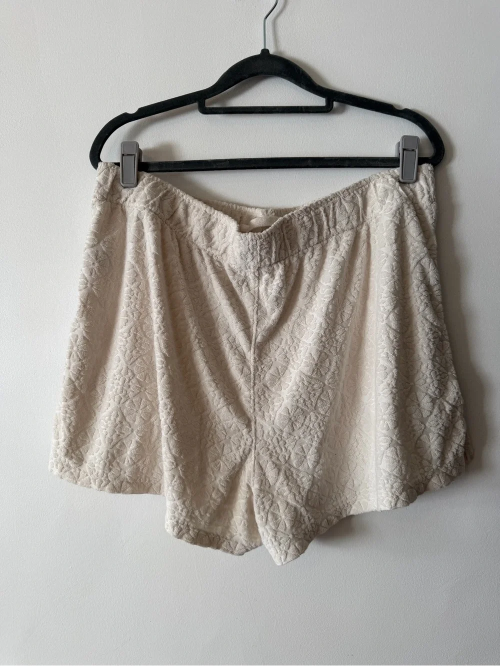 Madewell terry towel Quilted Cream Drawstring Waist Shorts